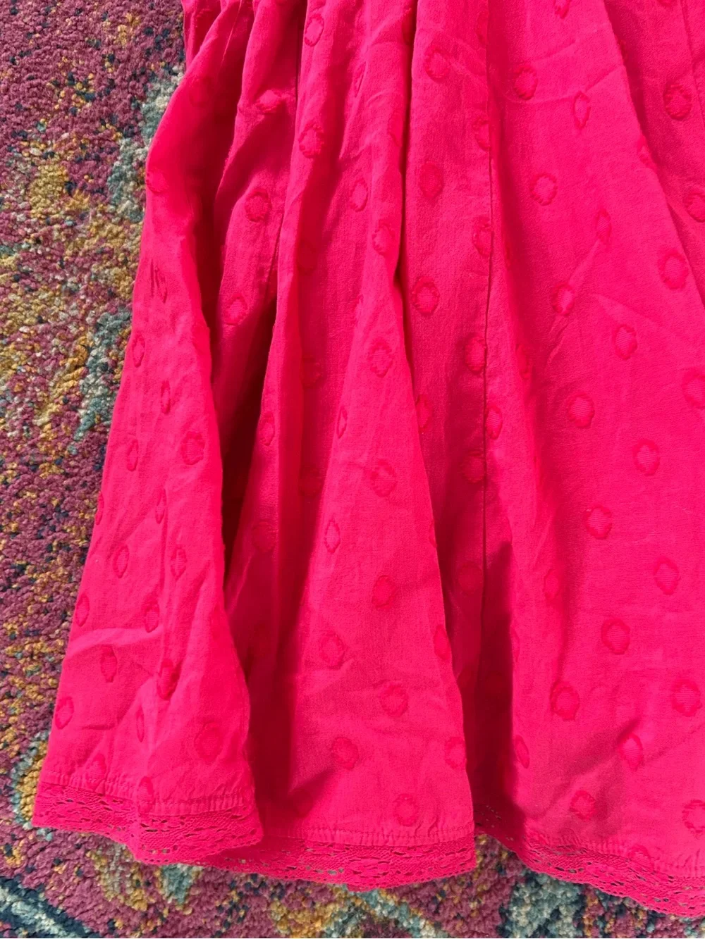 NWT Ulla Johnson | Hot Pink Beatriz Spaghetti Strap Embroidered Mini Dress Sz 10